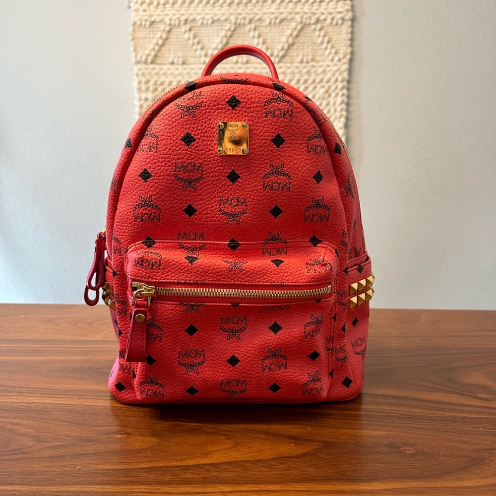 MCM Stark Side Studs Backpack in Visetos